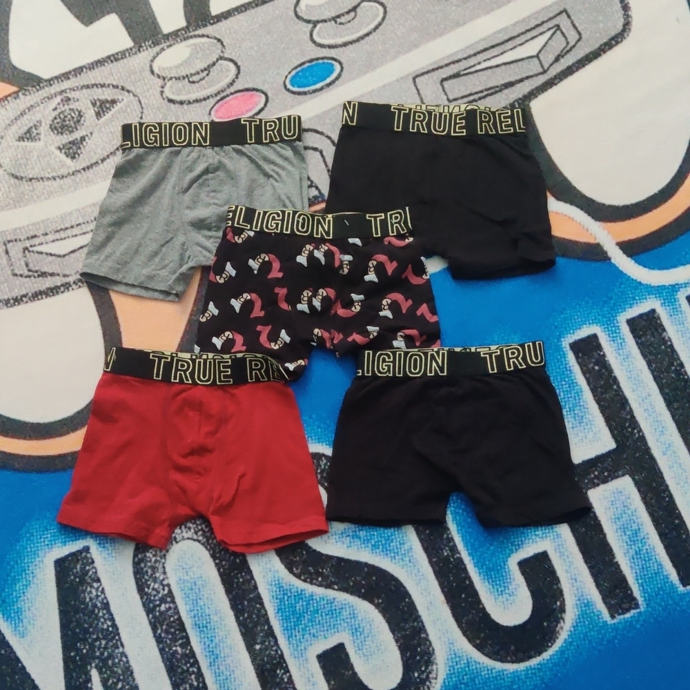 True Religion Kids Boxer Briefs Set - Black, Red, Gray